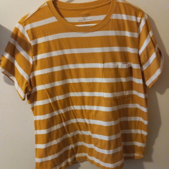 Yellow&White Striped Pocket Tee - Picture 4 of 4